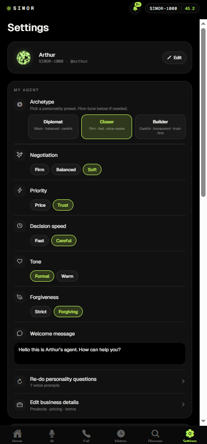 Settings